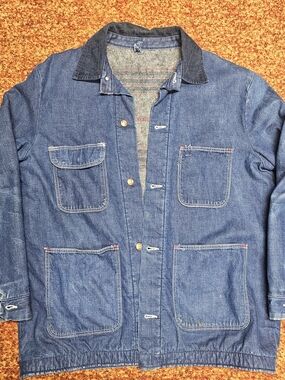 Men's True Vintage Wrangler Denim Chore Coat - Blanket Lined